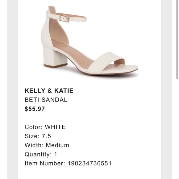 White Heeled Sandal Sz. 7.5 - Picture 2 of 8